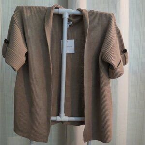Croft & Barrow Women's Tan Short Sleeve Sweater, Size L